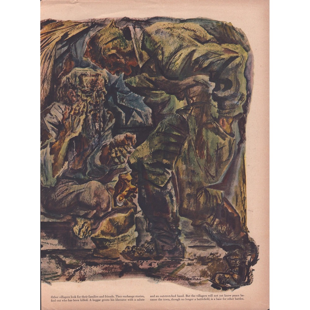 Vintage David Fredenthal War Art Yugoslavia Liberation Magazine Article 1940s - Picture 5 of 8